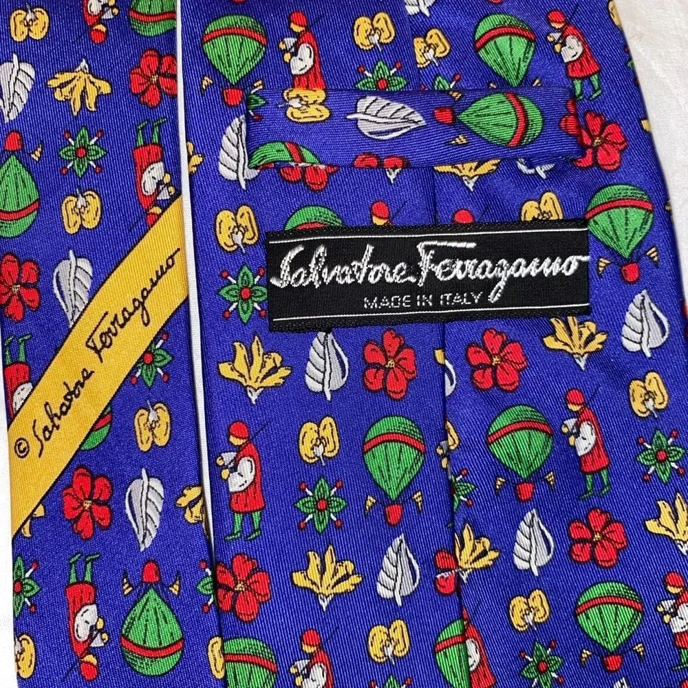 Salvatore Ferragamo blue hot air balloon silk tie - Picture 2 of 2